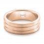 14k Rose Gold 14k Rose Gold Custom Men's Wedding Band - Flat View -  102365 - Thumbnail