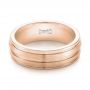 18k Rose Gold 18k Rose Gold Custom Men's Wedding Band - Flat View -  103547 - Thumbnail