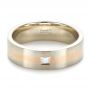  Platinum And 14k Rose Gold Platinum And 14k Rose Gold Custom Men's Wedding Band - Flat View -  1417 - Thumbnail