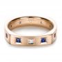 14k Rose Gold 14k Rose Gold Custom Men's Wedding Band - Flat View -  1418 - Thumbnail