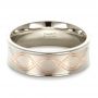  14K Gold And 18k Rose Gold 14K Gold And 18k Rose Gold Custom Men's Wedding Band - Flat View -  1423 - Thumbnail