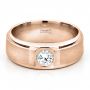 18k Rose Gold 18k Rose Gold Custom Men's Wedding Band - Flat View -  1439 - Thumbnail