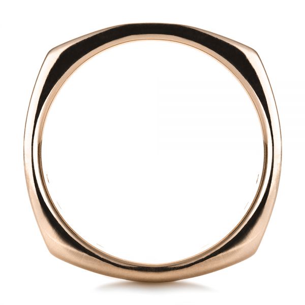 14k Rose Gold 14k Rose Gold Custom Men's Wedding Band - Front View -  1418