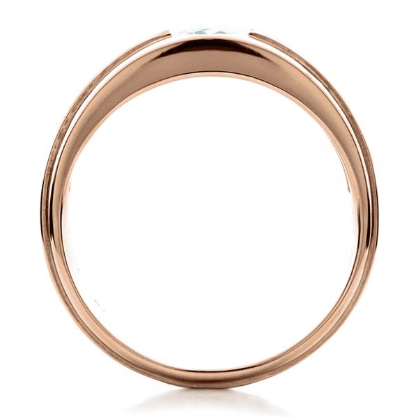 14k Rose Gold 14k Rose Gold Custom Men's Wedding Band - Front View -  1439