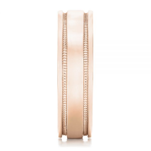 18k Rose Gold 18k Rose Gold Custom Men's Wedding Band - Side View - 102423