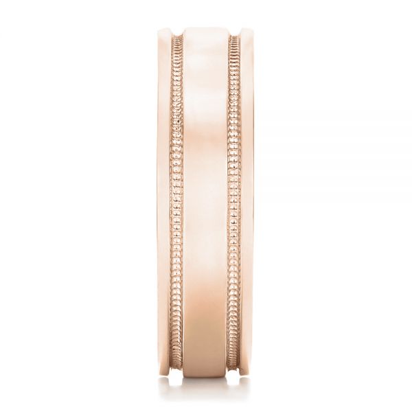 14k Rose Gold 14k Rose Gold Custom Men's Wedding Band - Side View -  102423