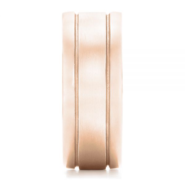 14k Rose Gold 14k Rose Gold Custom Men's Wedding Band - Side View - 102538