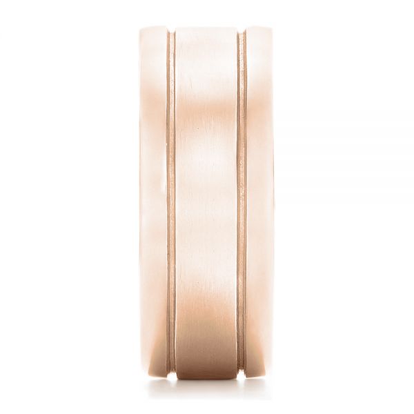 18k Rose Gold 18k Rose Gold Custom Men's Wedding Band - Side View -  102538