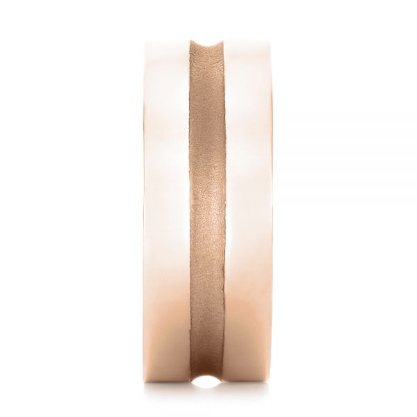 14k Rose Gold 14k Rose Gold Custom Men's Wedding Band - Side View -  102925