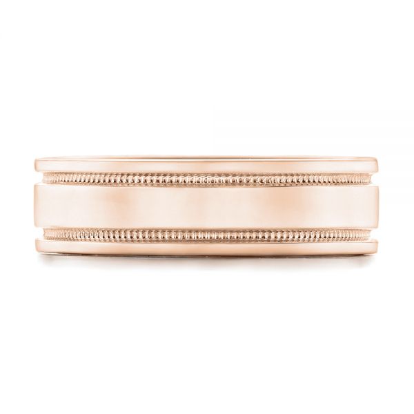 18k Rose Gold 18k Rose Gold Custom Men's Wedding Band - Top View - 102423