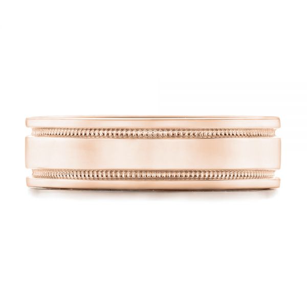 14k Rose Gold 14k Rose Gold Custom Men's Wedding Band - Top View -  102423