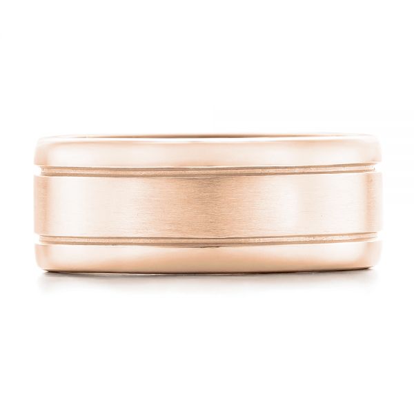 14k Rose Gold 14k Rose Gold Custom Men's Wedding Band - Top View - 102538