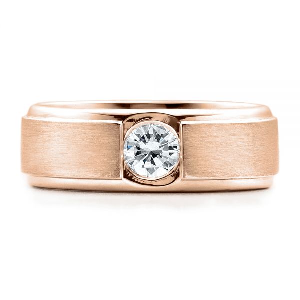 14k Rose Gold 14k Rose Gold Custom Men's Wedding Band - Top View - 1439