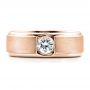 14k Rose Gold 14k Rose Gold Custom Men's Wedding Band - Top View -  1439 - Thumbnail