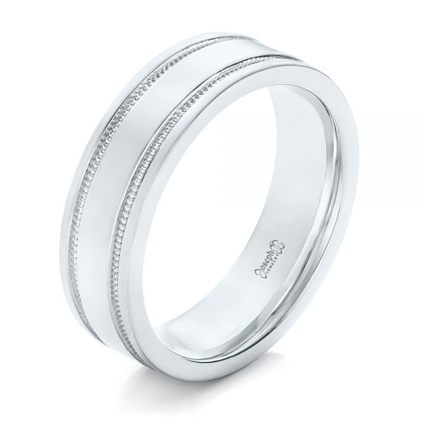  Platinum Platinum Custom Men's Wedding Band - Three-Quarter View -  102423