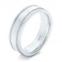 14k White Gold 14k White Gold Custom Men's Wedding Band - Three-Quarter View -  102423 - Thumbnail