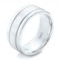 18k White Gold 18k White Gold Custom Men's Wedding Band - Three-Quarter View -  102538 - Thumbnail