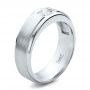 18k White Gold 18k White Gold Custom Men's Wedding Band - Three-Quarter View -  1439 - Thumbnail