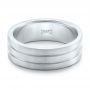 18k White Gold 18k White Gold Custom Men's Wedding Band - Flat View -  102365 - Thumbnail