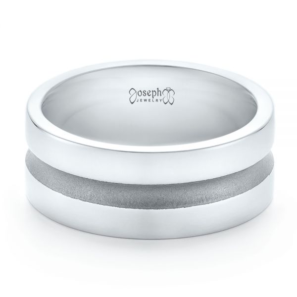 Platinum Custom Men's Wedding Band - Flat View - 102925