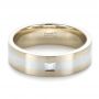  Platinum And 18k White Gold Platinum And 18k White Gold Custom Men's Wedding Band - Flat View -  1417 - Thumbnail