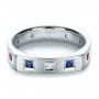 18k White Gold 18k White Gold Custom Men's Wedding Band - Flat View -  1418 - Thumbnail