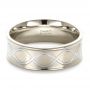  18K Gold And 14k White Gold 18K Gold And 14k White Gold Custom Men's Wedding Band - Flat View -  1423 - Thumbnail