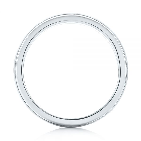 14k White Gold Custom Men's Wedding Band - Front View - 103547