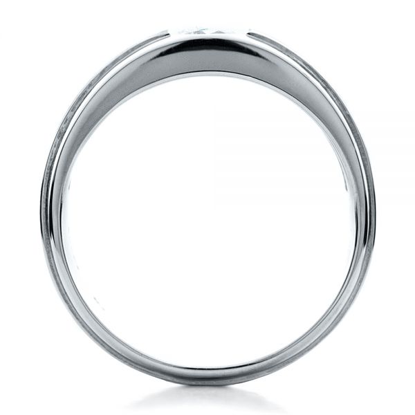 18k White Gold 18k White Gold Custom Men's Wedding Band - Front View -  1439