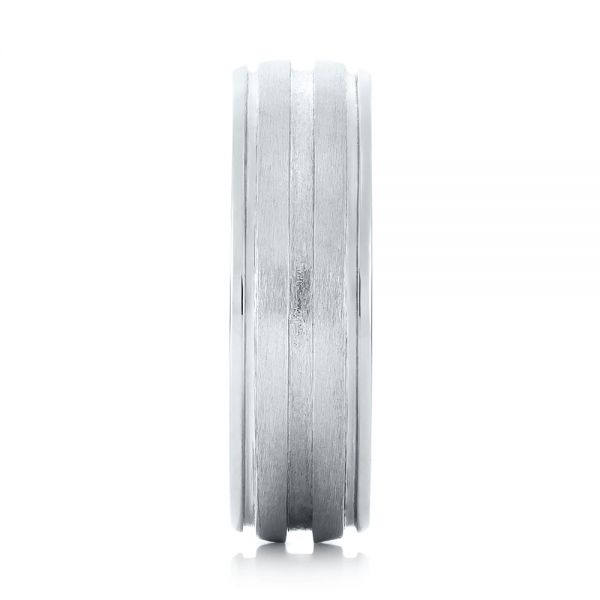 14k White Gold Custom Men's Wedding Band - Side View - 103547
