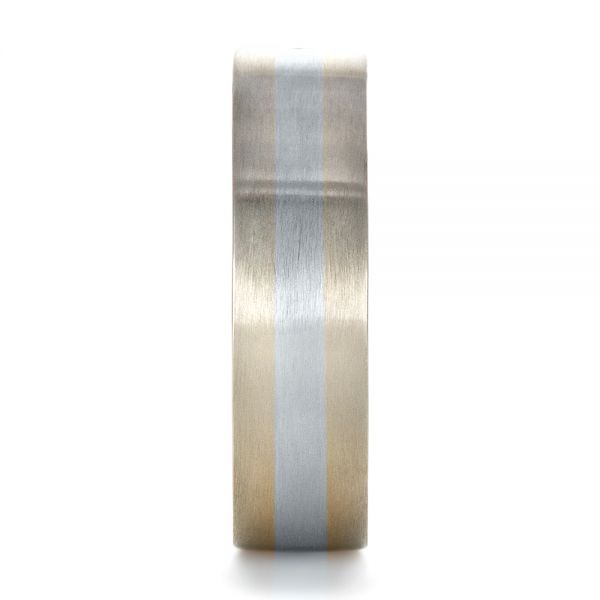 18K Gold And Platinum 18K Gold And Platinum Custom Men's Wedding Band - Side View - 1417