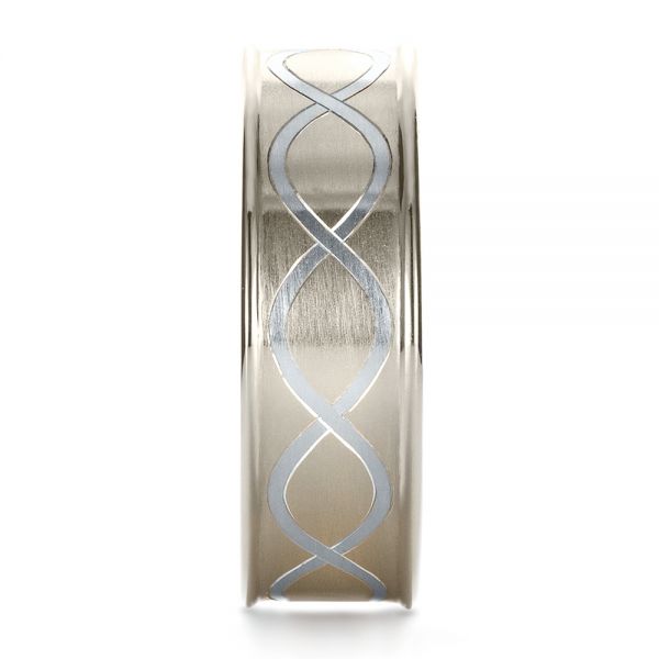 Platinum And 14k White Gold Platinum And 14k White Gold Custom Men's Wedding Band - Side View - 1423