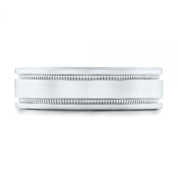 18k White Gold Custom Men's Wedding Band - Top View -  102423