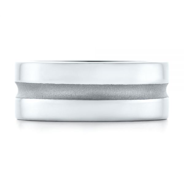 Platinum Custom Men's Wedding Band - Top View - 102925