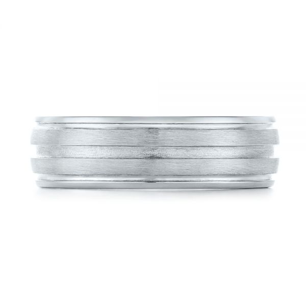 14k White Gold Custom Men's Wedding Band - Top View - 103547