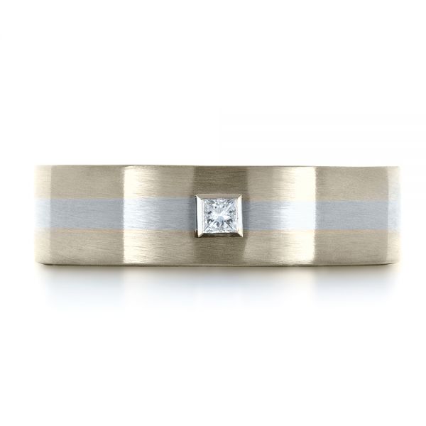 18K Gold And Platinum 18K Gold And Platinum Custom Men's Wedding Band - Top View - 1417