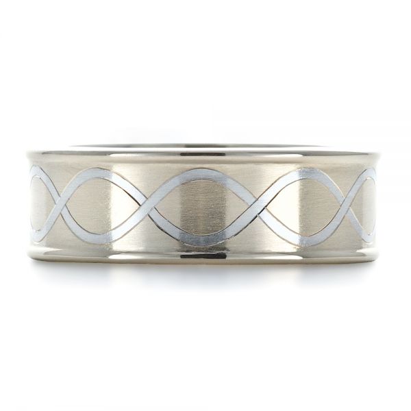  Platinum And 14k White Gold Platinum And 14k White Gold Custom Men's Wedding Band - Top View -  1423