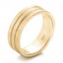 14k Yellow Gold 14k Yellow Gold Custom Men's Wedding Band - Three-Quarter View -  102365 - Thumbnail