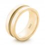 18k Yellow Gold 18k Yellow Gold Custom Men's Wedding Band - Three-Quarter View -  102925 - Thumbnail