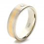  Platinum And 18k Yellow Gold Platinum And 18k Yellow Gold Custom Men's Wedding Band - Three-Quarter View -  1417 - Thumbnail