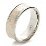  Platinum And 14k Yellow Gold Platinum And 14k Yellow Gold Custom Men's Wedding Band - Three-Quarter View -  1423 - Thumbnail