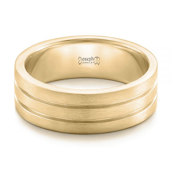 14k Yellow Gold 14k Yellow Gold Custom Men's Wedding Band - Flat View -  102365