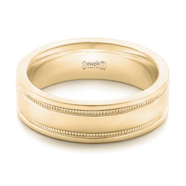 18k Yellow Gold 18k Yellow Gold Custom Men's Wedding Band - Flat View - 102423