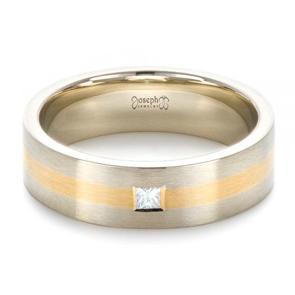  14K Gold And 18k Yellow Gold 14K Gold And 18k Yellow Gold Custom Men's Wedding Band - Flat View -  1417