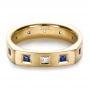 18k Yellow Gold Custom Men's Wedding Band - Flat View -  1418 - Thumbnail