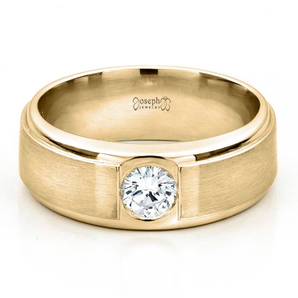 18k Yellow Gold 18k Yellow Gold Custom Men's Wedding Band - Flat View - 1439