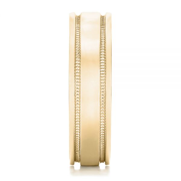 18k Yellow Gold 18k Yellow Gold Custom Men's Wedding Band - Side View - 102423