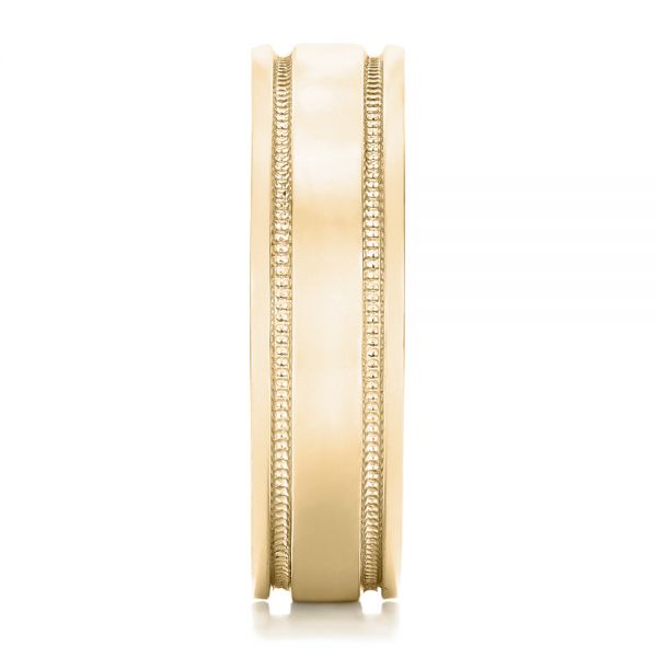 14k Yellow Gold 14k Yellow Gold Custom Men's Wedding Band - Side View -  102423