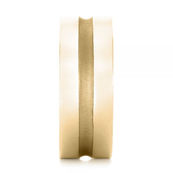 18k Yellow Gold 18k Yellow Gold Custom Men's Wedding Band - Side View - 102925
