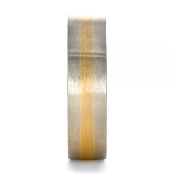 14K Gold And 14k Yellow Gold 14K Gold And 14k Yellow Gold Custom Men's Wedding Band - Side View - 1417